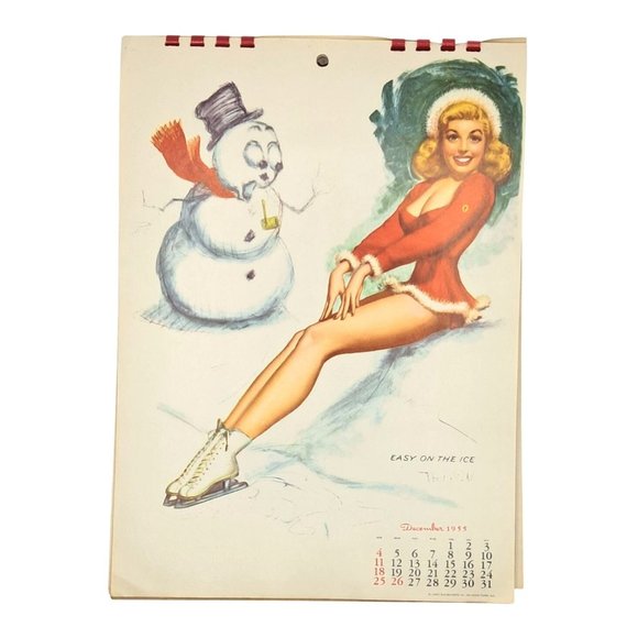 Vintage 1955 Pin Up Calendar By TN Thompson Evelyn West - Picture 8 of 8